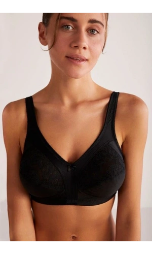 Kom Kadın Barbara Telsiz Ve Kapsız Toparlayıcı Siyah Sütyen