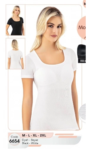 Kota Kare Yaka Yarım Kol Modal Kaşkorse Pedli Atlet