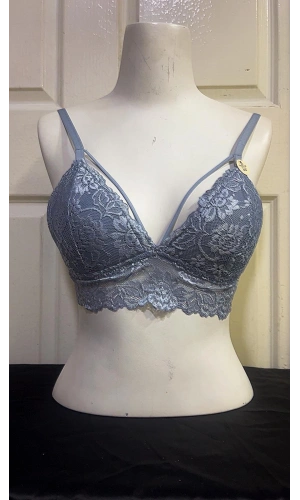 Koza Kadın Desteksiz İpli Soft Bralet Sütyen-Gri