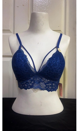 Koza Kadın Desteksiz İpli Soft Bralet Sütyen-İNDİGO