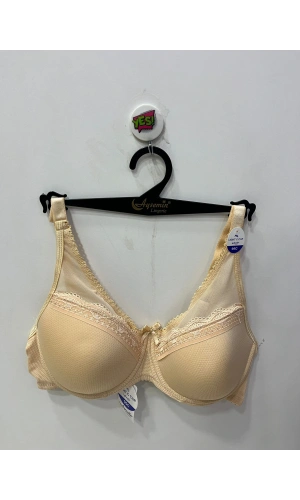 Nergiz Kadın Balenli Tül ve Dantel Detaylı Toparlayıcı Ten Sütyen