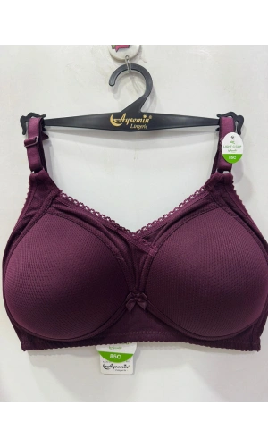 Nergiz Kadın Desteksiz Toparlayıcı Dantel Detaylı Mürdüm Sütyen