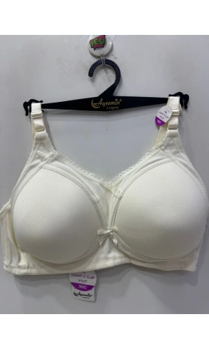 Nergiz Kadın Balenli Tül Detaylı Toparlayıcı Ekru Sütyen