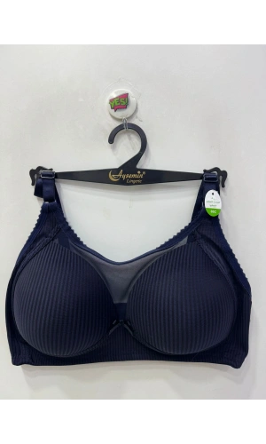 Nergiz Kadın Balenli Tül Detaylı Toparlayıcı Lacivert Sütyen