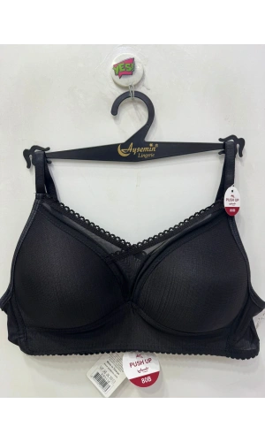 Nergiz Kadın Toparlayıcı Yarım Destekli Tül Detaylı Siyah Sütyen