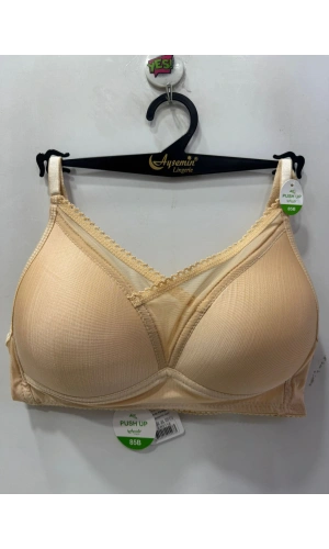 Nergiz Kadın Toparlayıcı Yarım Destekli Tül Detaylı Ten Sütyen