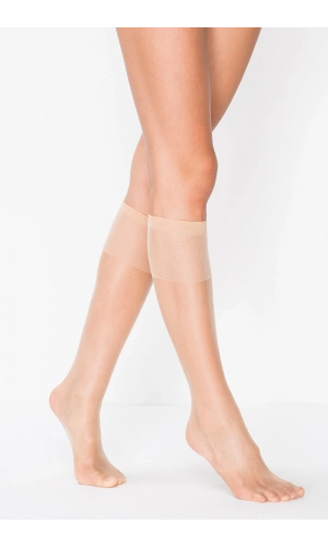 PENTİ FİT 15 BURUNSUZ PARLAK İNCE DİZ ALTI ÇORAP-AÇIK TEN