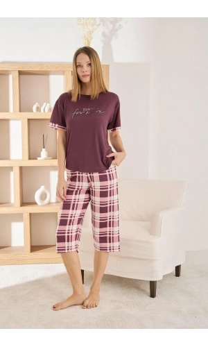 PİJAMONİ MİLAN KISA KOL KAPRİ PİJAMA TAKIMI-7610-2