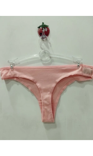VANİLYA SECRET Grogren Bel Dantelli Lazer Kesim Tanga Külot - Pudra