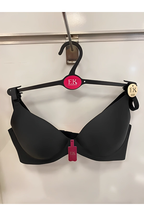 FK Yarım Destekli Balenli Lazer Kesim Sütyen - Siyah - 503