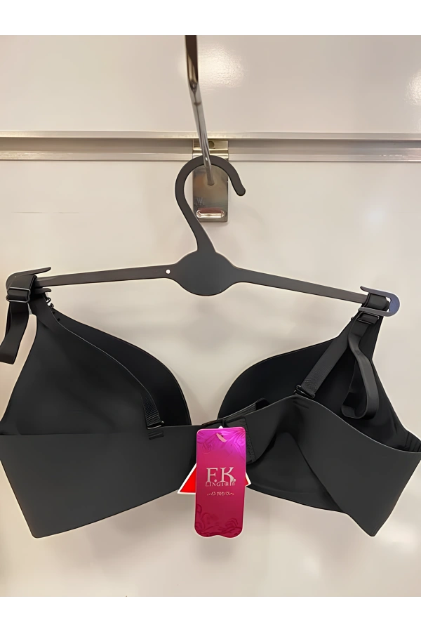 FK Yarım Destekli Balenli Lazer Kesim Sütyen - Siyah - 503