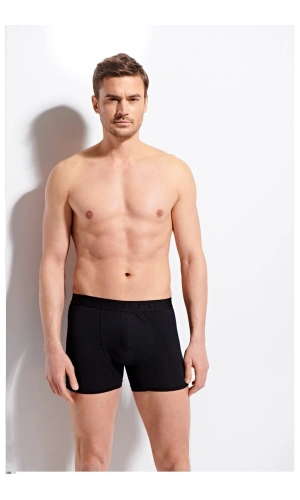 KOLCU Erkek Likralı Boxer K1340-Siyah