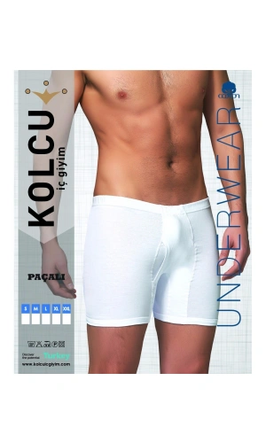 KOLCU Erkek Likralı Boxer K1340-Beyaz