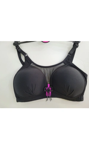 FK İÇGİYİM Önü Tül Detaylı Toparlayıcı Sütyen-SİYAH