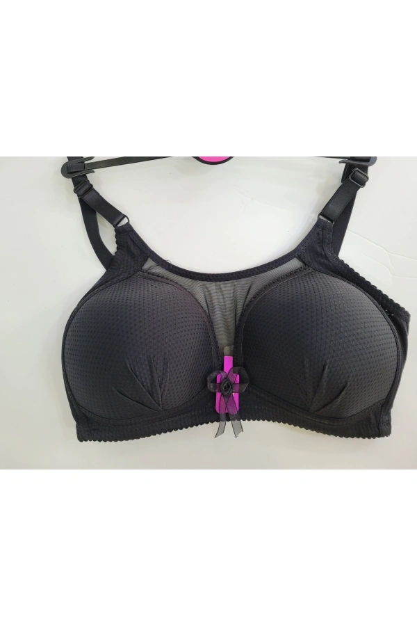 FK İÇGİYİM Önü Tül Detaylı Toparlayıcı Sütyen-SİYAH