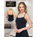Kolcu İnce Askılı Dantelli Likralı Atlet KB2521