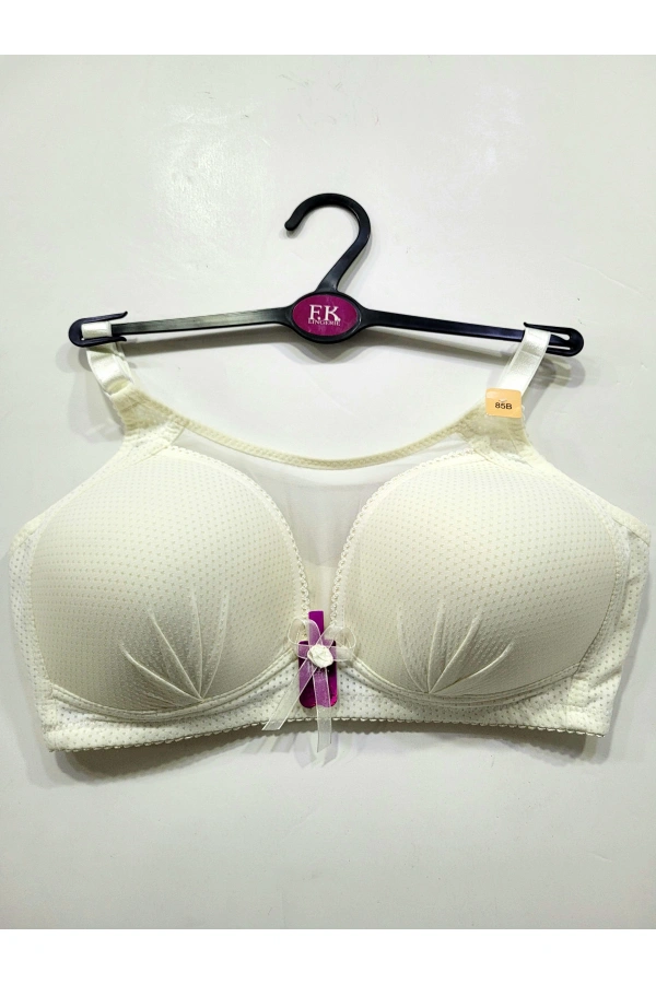 F.K Önü Tül Detaylı Toparlayıcı Sütyen-ECRU