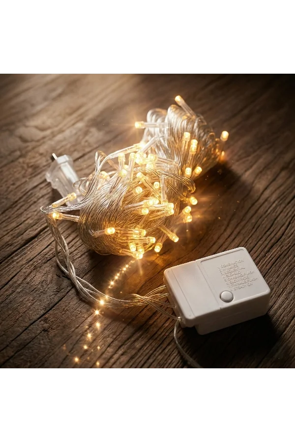 10m 100 Led Damla Uçlu Gün Işığı Şeffaf Kablo