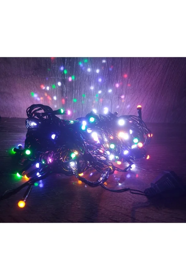 10m 100 Led Damla Uçlu Led Işık RGB Işık Siyah Kablo