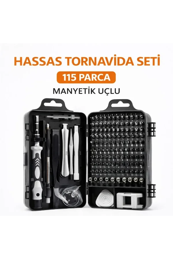 115 Parça Manyetik Uçlu Hassas Tornavida Seti