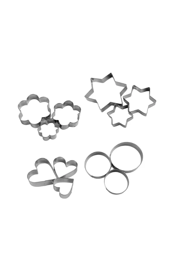 12 Adet Paslanmaz Çelik Kurabiye Kalıbı Seti