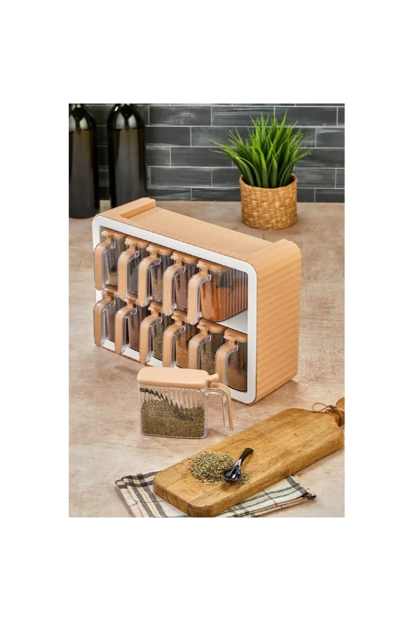 12li Standlı Kaşıklı Baharatlık Seti