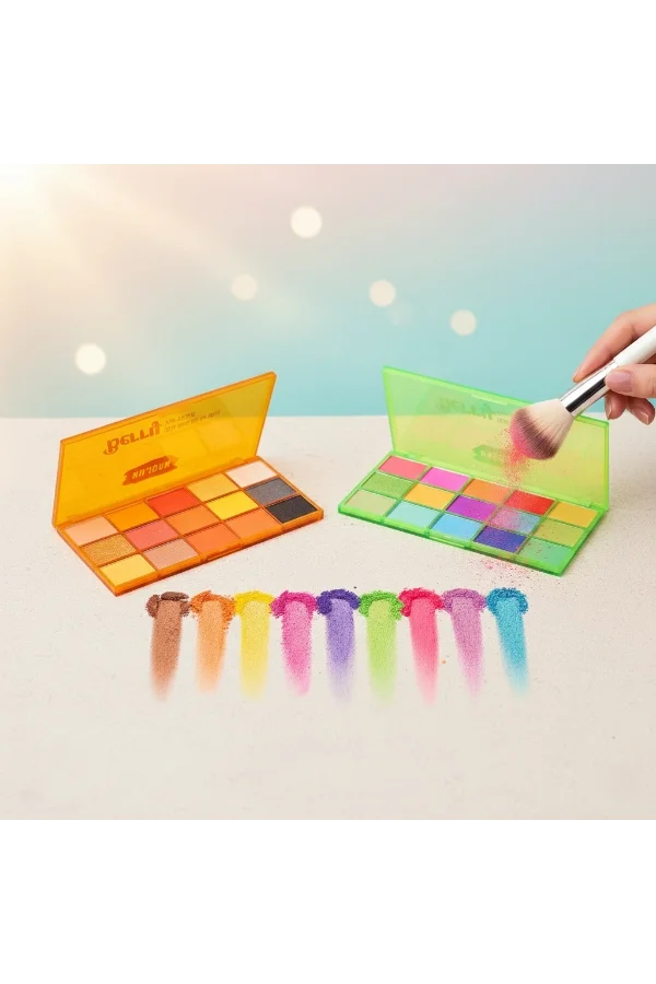 15 Renkli Sedefli Mat Far Paleti - 2li Set