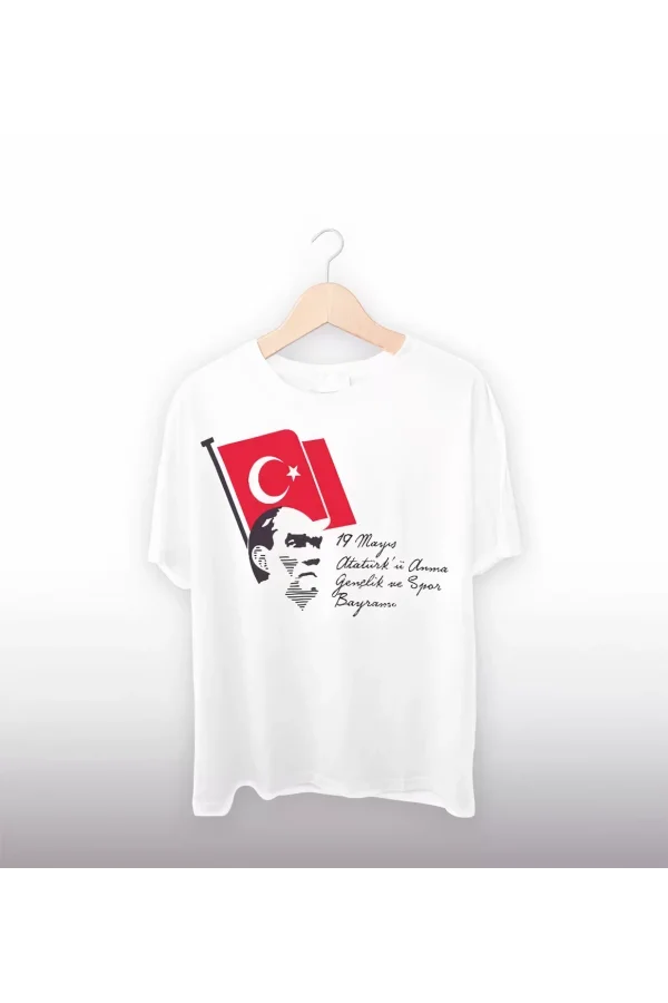 19 Mayıs 20/1 Baskılı T-shirt - Beyaz