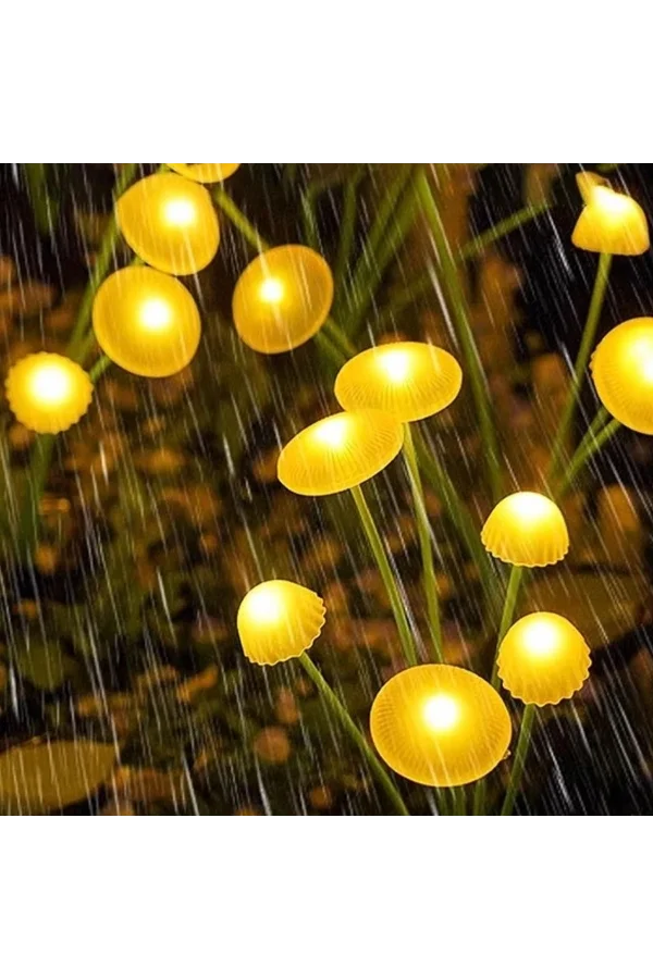 2 Adet Plastik Mantar Sensörlü Solar Bahçe Lambası