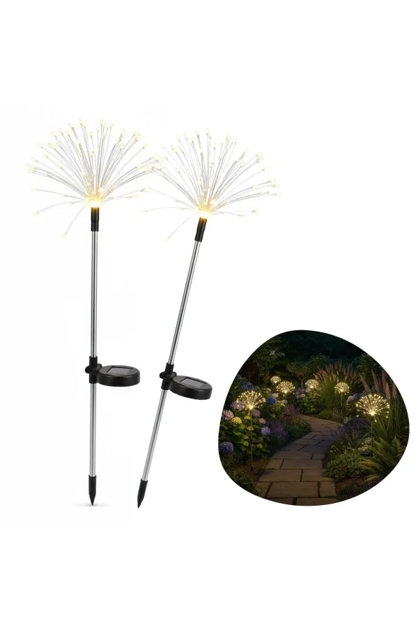 2 Adet Saçak Model Sensörlü Solar Bahçe Lambası