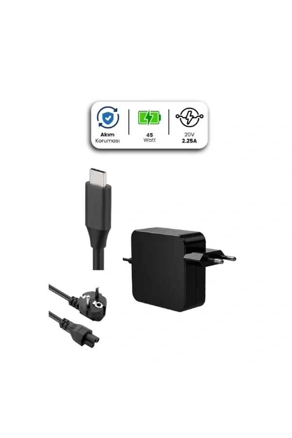 20V 2.25A TYPE-C 45W LENOVO İçin Laptop Adaptör
