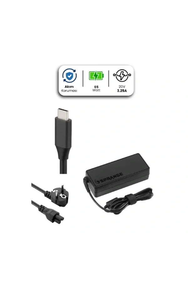 20V 3.25A TYPE-C 65W LENOVO İçin Laptop Adaptör