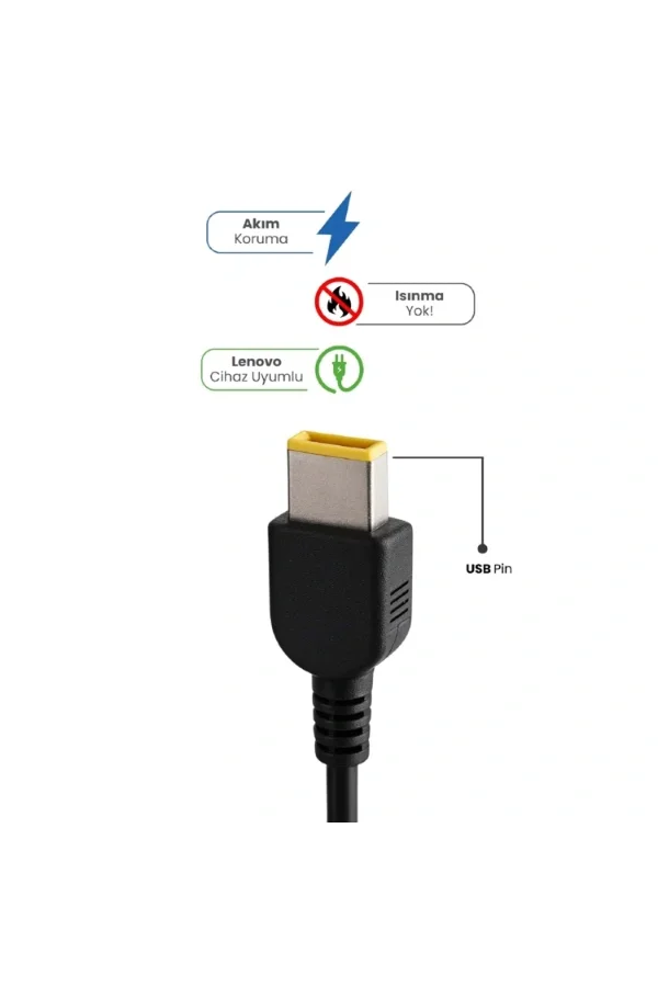 20V 4.5A USB Pin 90W LENOVO İçin Laptop Adaptör