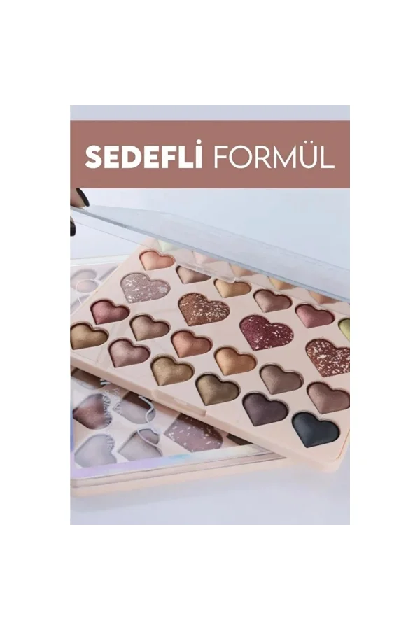 28li Sedefli Shine Kalp Far Paleti - 2li Set