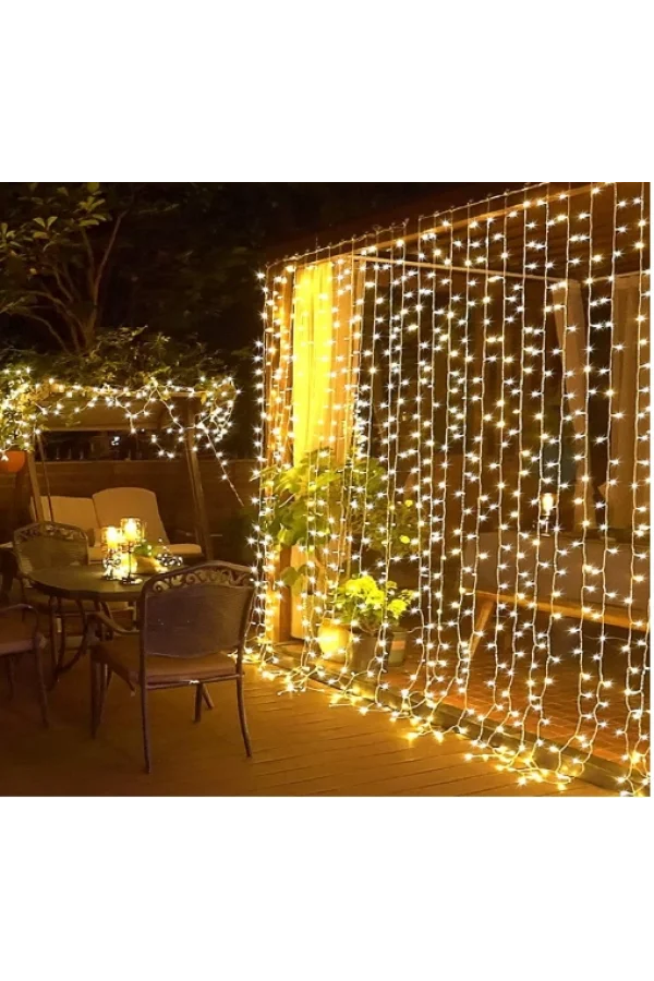 2x2 Metre Perde Led Sarı Işık
