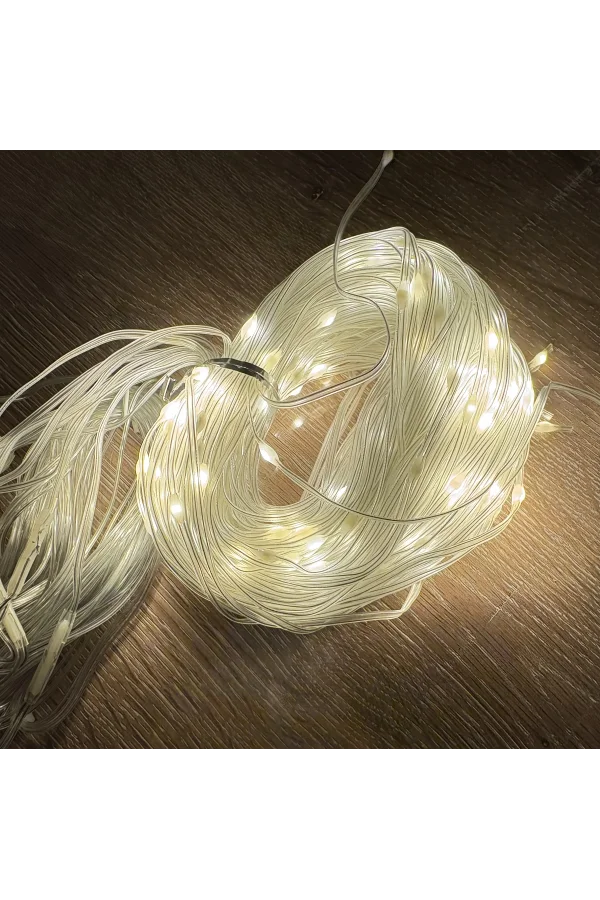 2x2 Perde 192 LED Sarı Işık - 8 Fonksiyonlu