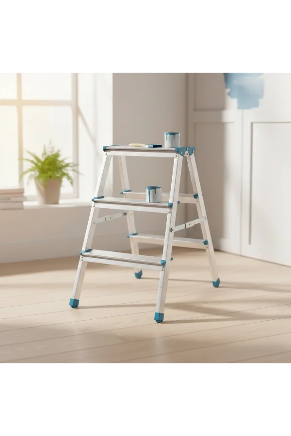 3+3 Çift Basamaklı Alüminyum Metal Merdiven