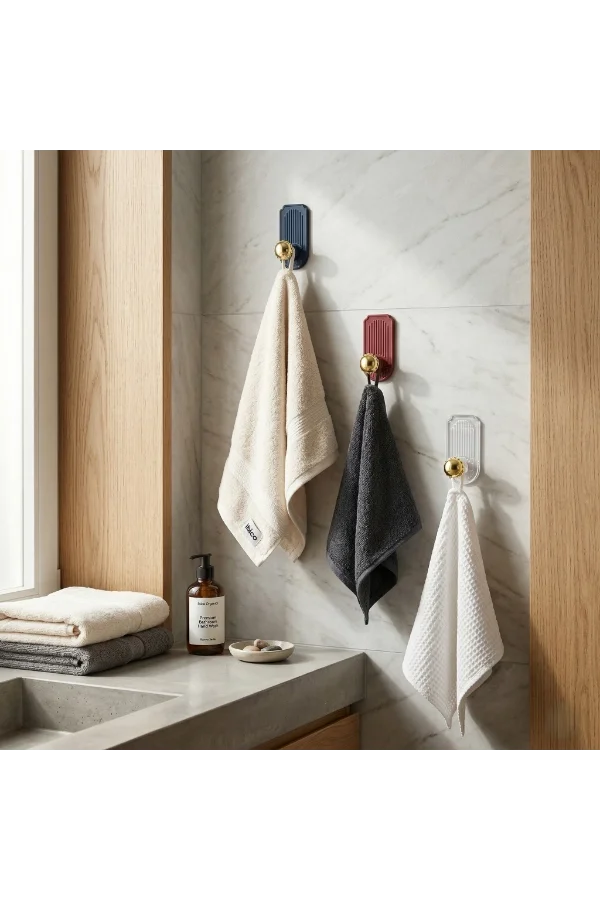 3lü Gold Top Uçlu Yapışkanlı Plastik Askı