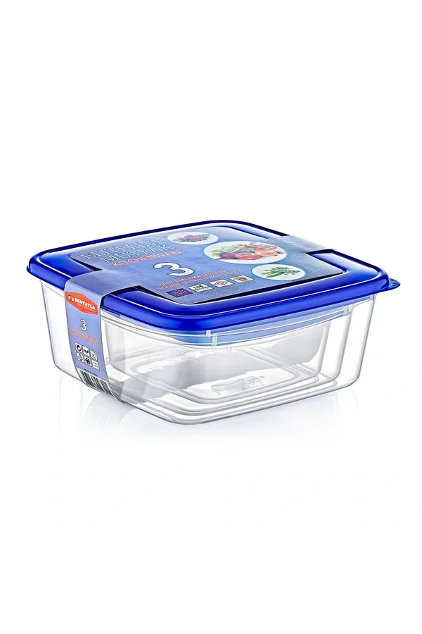 3lü Kare Saklama Kabı Seti