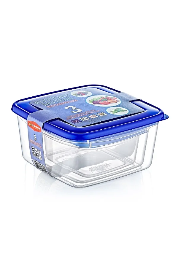 3lü Kare Saklama Kabı Seti