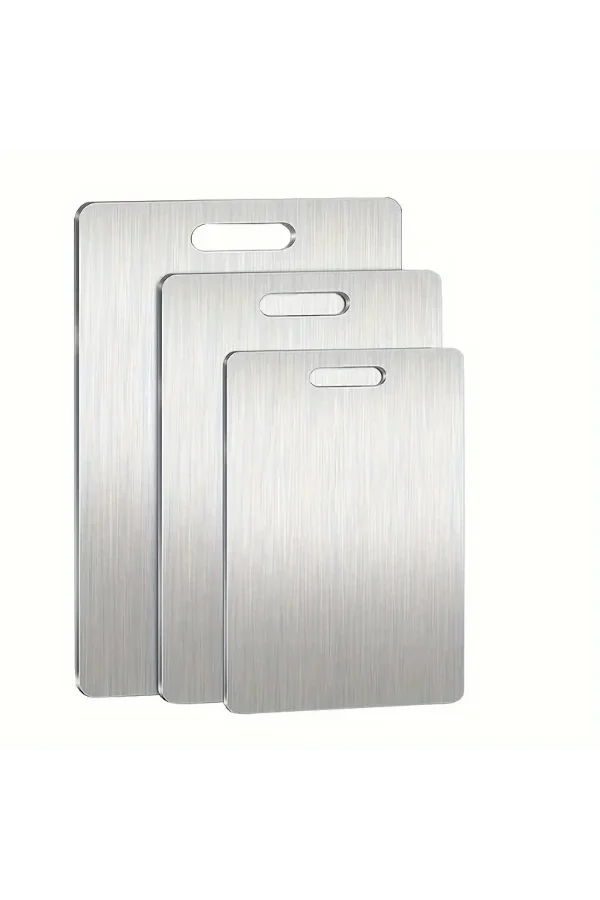 3lü Paslanmaz Çelik Kesme Tahtası Seti