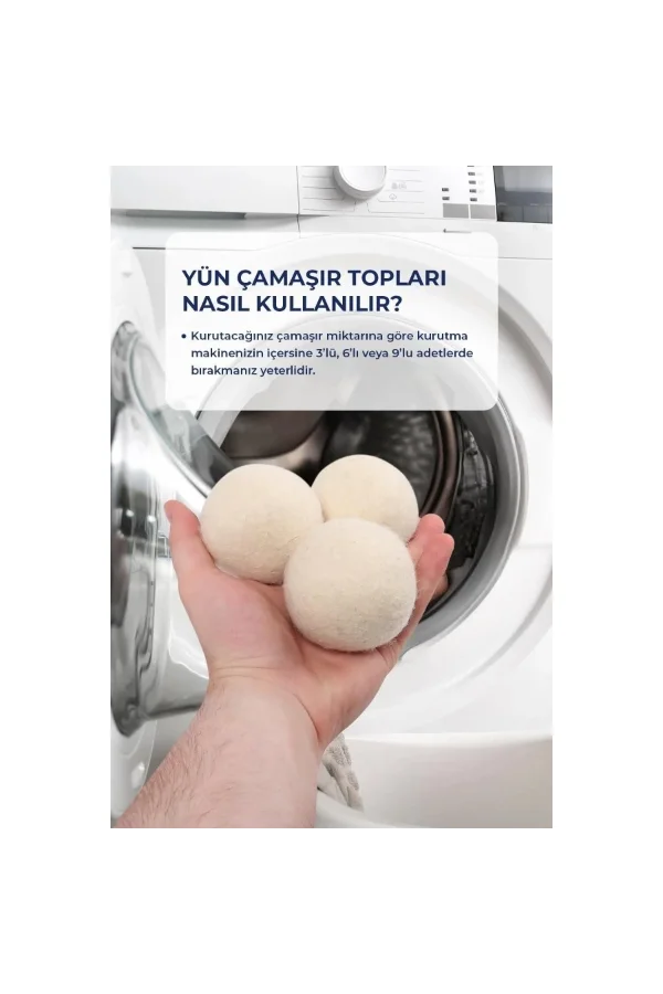3lü Yün Kurutma Topu Seti