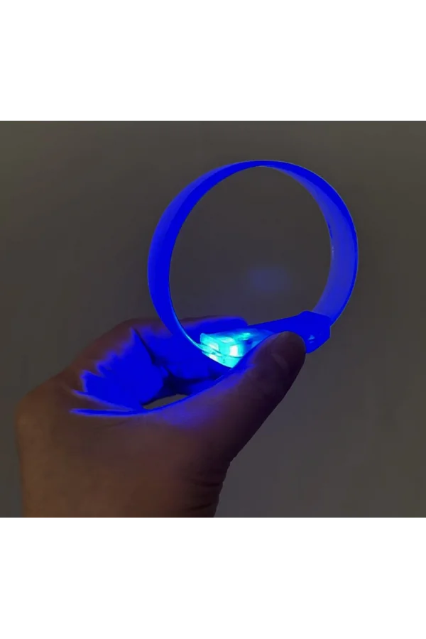 3 Modlu Pilli LED Işıklı Esnek Parti Bilekliği Mavi