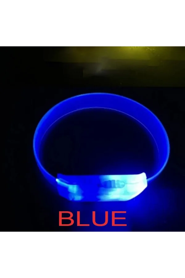 3 Modlu Pilli LED Işıklı Esnek Parti Bilekliği Mavi