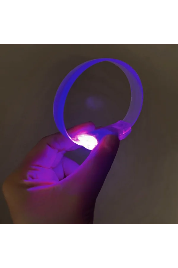 3 Modlu Pilli LED Işıklı Esnek Parti Bilekliği Mor