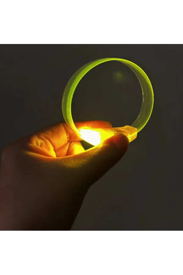 3 Modlu Pilli LED Işıklı Esnek Parti Bilekliği Sarı