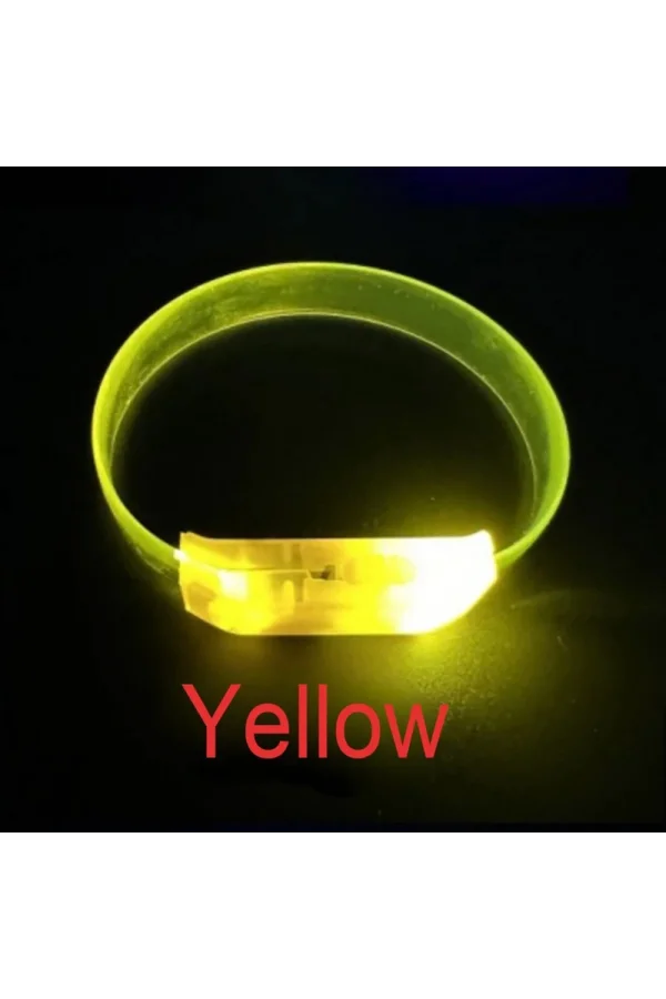 3 Modlu Pilli LED Işıklı Esnek Parti Bilekliği Sarı