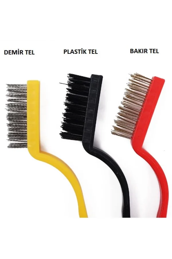 3 Parça Tel Fırça Detaylı Temizlik Seti