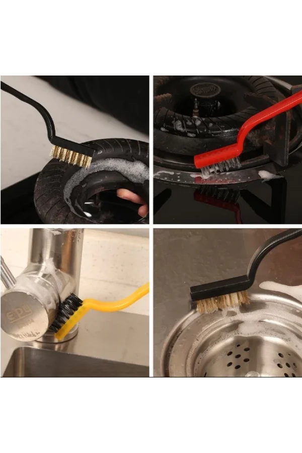 3 Parça Tel Fırça Detaylı Temizlik Seti