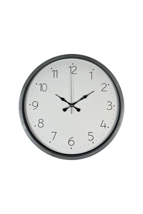36 Cm Gri Dekoratif Duvar Saati